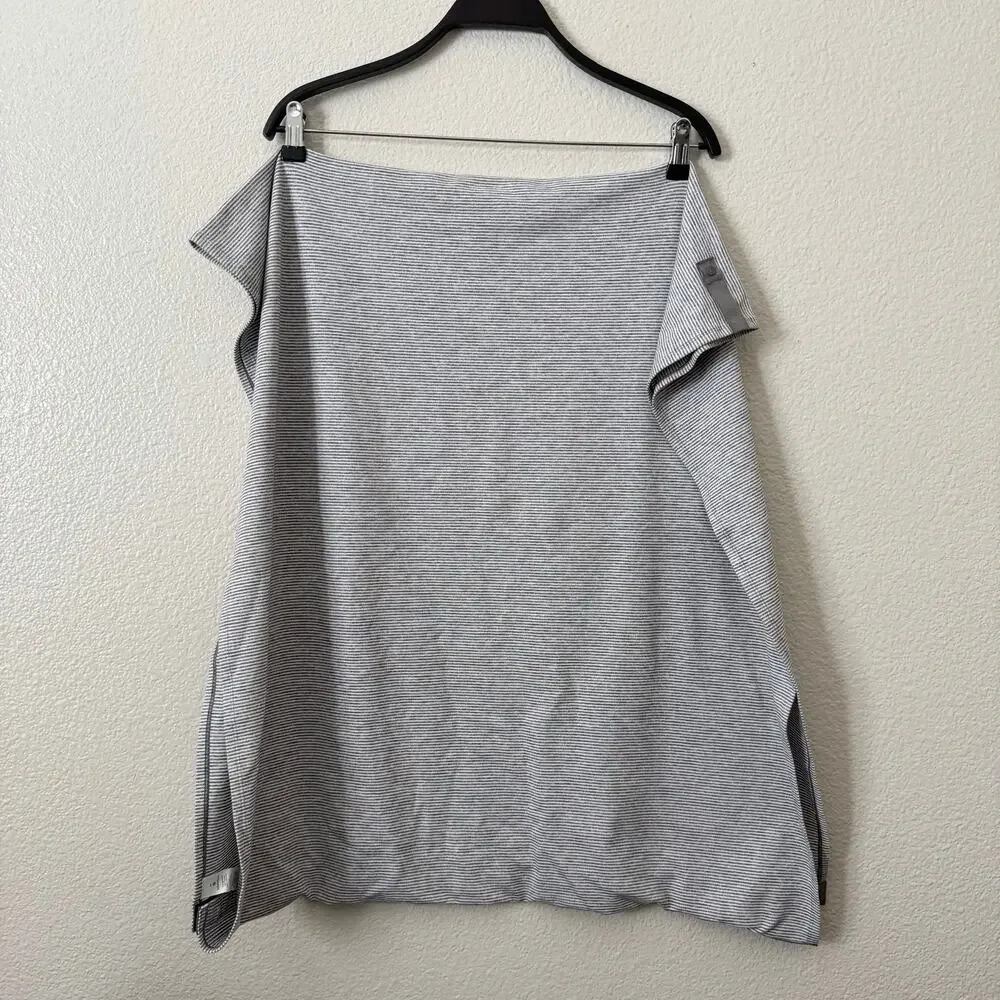 Lululemon Vinyasa Wrap multiway scarf gray white mini stripe